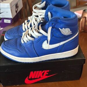 Nike Royal Blue and White High-Tops